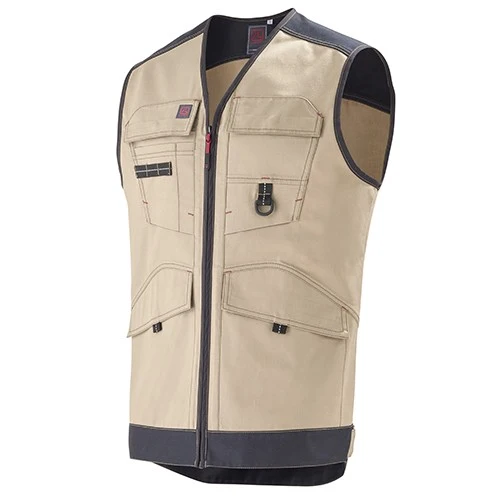 Gilet de Travail Homme Trowel Beige et Noir - ADOLPHE LAFONT
