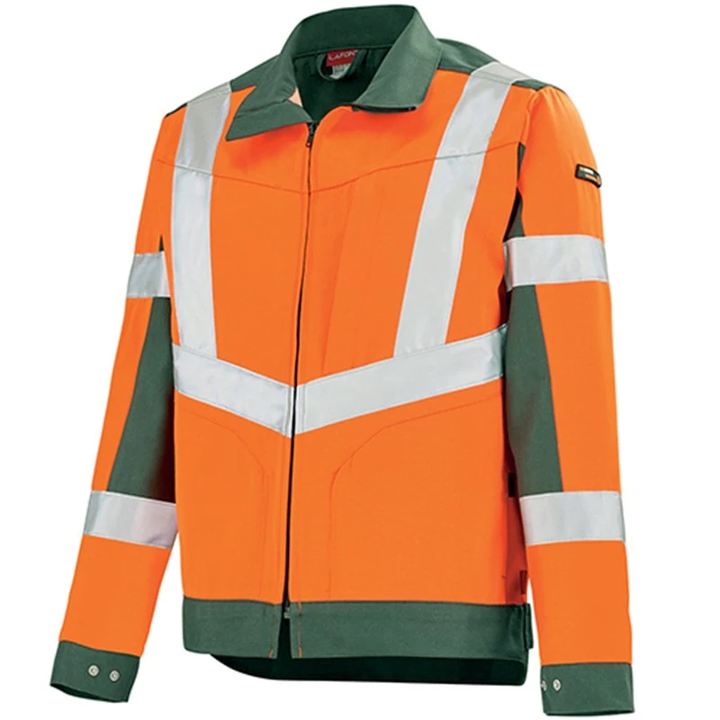 Blouson de Travail Orange Fluo Hivi/Vert Foncé - ADOLPHE LAFONT