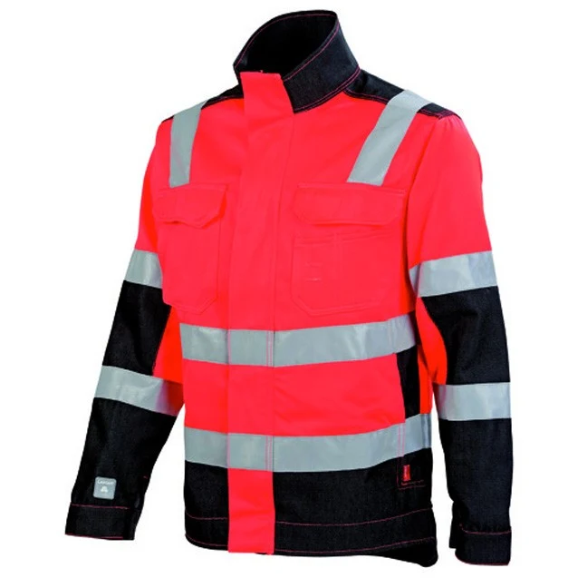 Blouson de Travail Mixte Rouge Fluo Hivi et Noir - ADOLPHE LAFONT