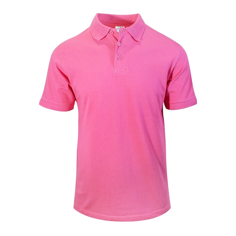 Polo de Travail Homme Rose en Coton - TOPTEX