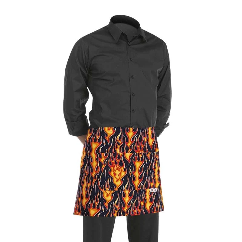 Tablier de Cuisine / Barman Court Flammes - EGOCHEF