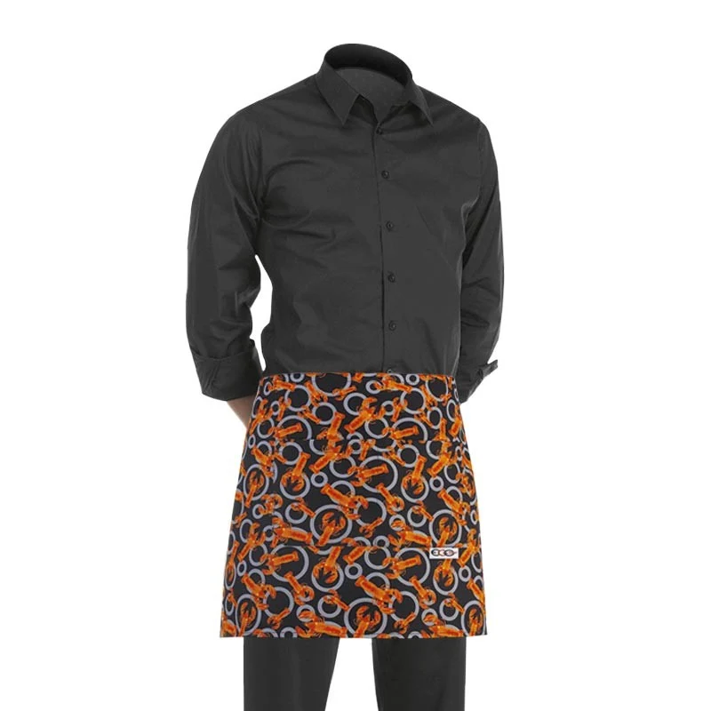 Tablier de Cuisine / Barman Court Motif Homard - EGOCHEF