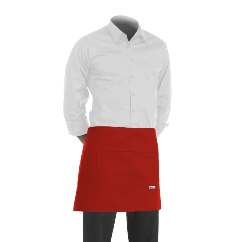 Tablier de Cuisine / Barman Court 40cm Rouge - EGOCHEF